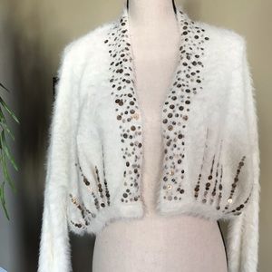 Anthropology embellished shrug